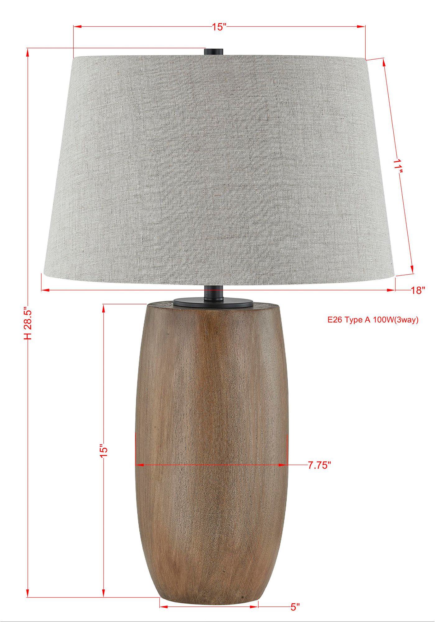 Thumbnail3 of Forty West Conway 28.5" Resin Table Lamp more views