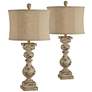 Forty West Cooper Distressed Cream Table Lamps Set of 2