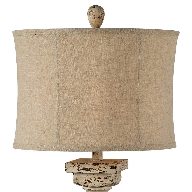 Image 2 Forty West Cooper Distressed Cream Table Lamps Set of 2 more views