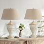 Forty West Cory Distressed White Table Lamps Set of 2