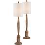 Forty West Crawford 35" High Medium Brown Buffet Table Lamps Set of 2
