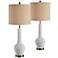 Forty West Crystal Matte White Table Lamps Set of 2
