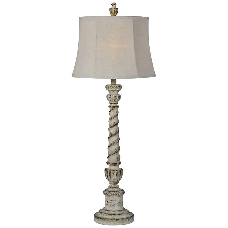 Image 1 Forty West Daphne Distressed Whitewash Twist Buffet Lamp