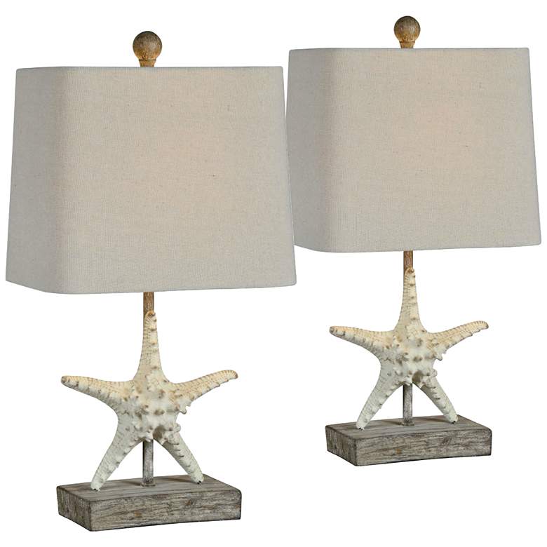 Image 1 Forty West Darla 19 1/2" High Starfish Accent Table Lamps Set of 2
