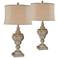 Forty West David Light Gray Table Lamps Set of 2
