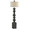 Forty West Decker Distressed Black Column Floor Lamp