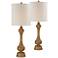 Forty West Diego 40" Distressed Faux Wood Buffet Table Lamps Set of 2