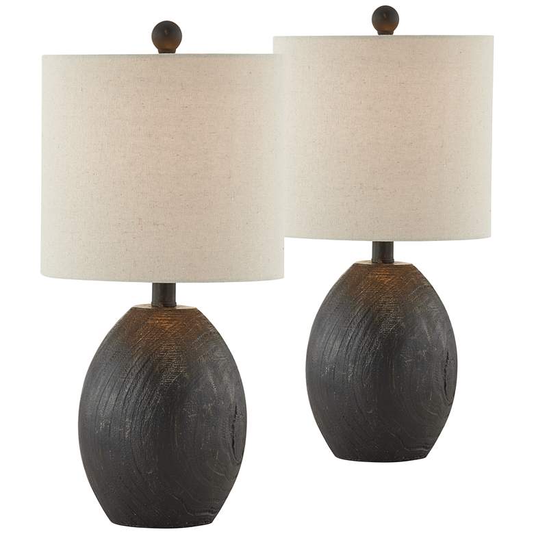 Image 1 Forty West Donna 21" High Washed Black Accent Table Lamps Set of 2