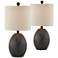 Forty West Donna 21" High Washed Black Accent Table Lamps Set of 2