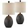 Forty West Donna Washed Black Accent Table Lamps Set of 2