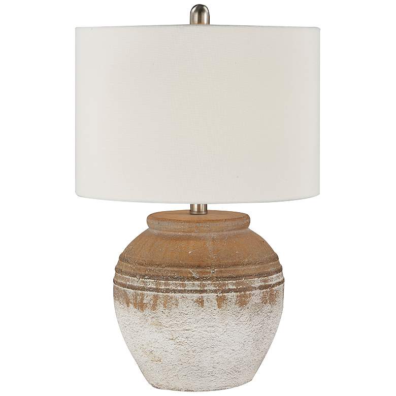 Image 1 Forty West Douglas White with Cognac Accent Table Lamp