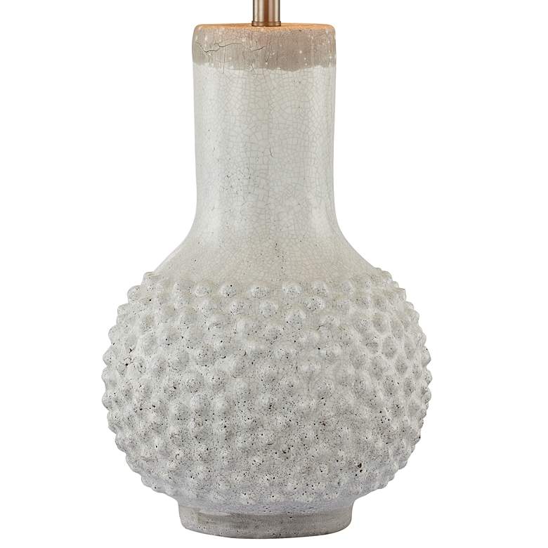Image 4 Forty West Downing Distressed Crackled White Vase Table Lamp more views