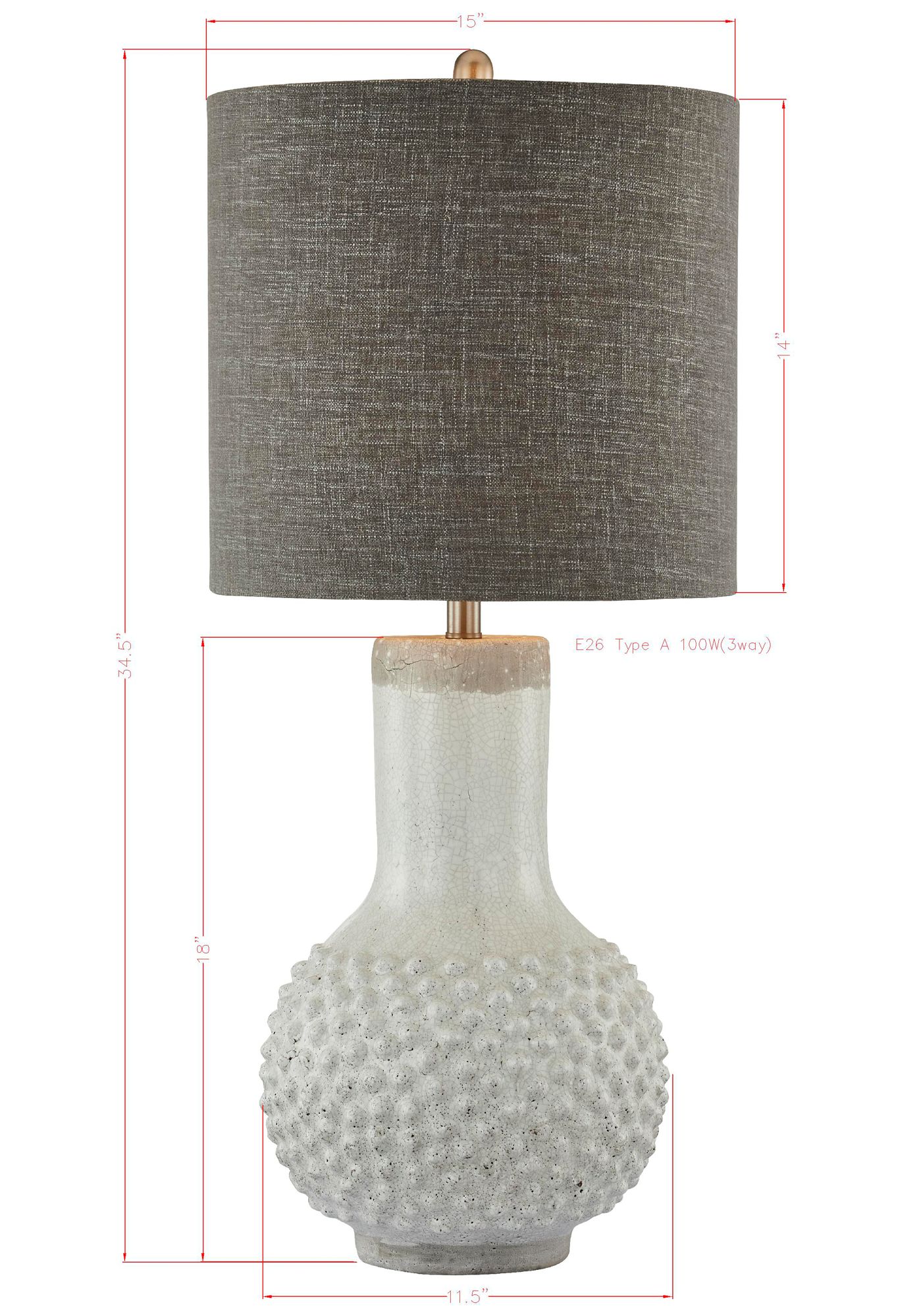 Image 5 Forty West Downing Distressed Crackled White Vase Table Lamp more views