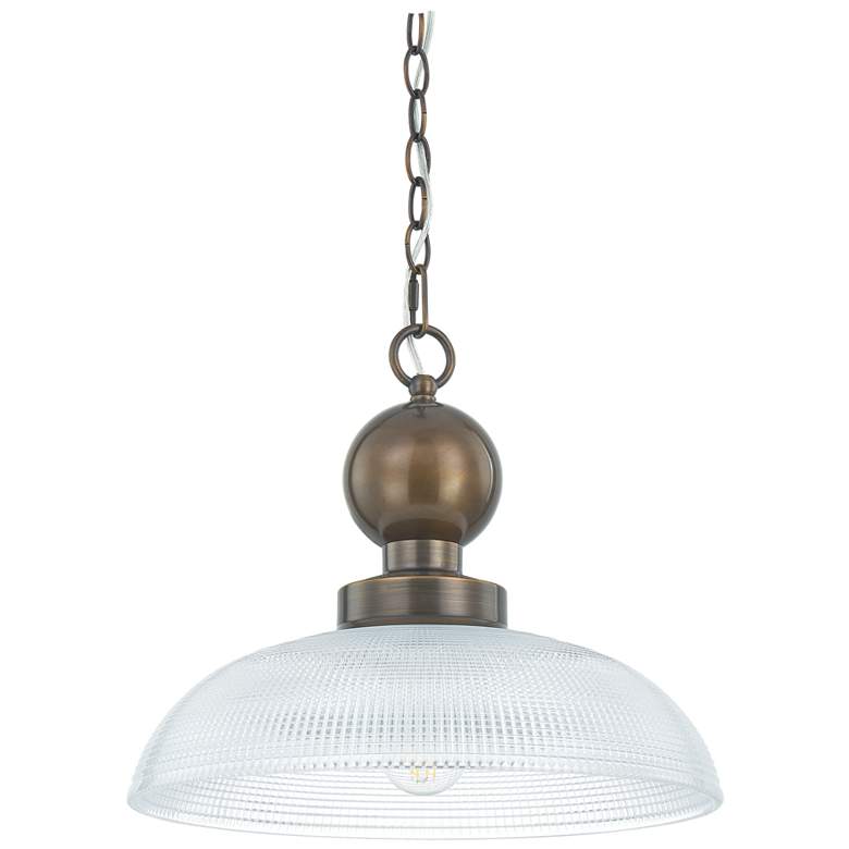 Image 1 Forty West Easton 15.5x13" Iron and Glass Pendant