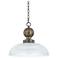 Forty West Easton 15.5x13" Iron and Glass Pendant