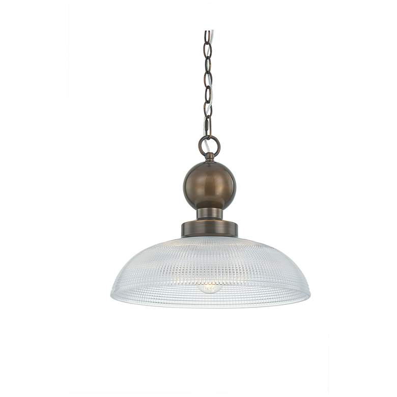 Image 2 Forty West Easton 15.5x13" Iron and Glass Pendant more views