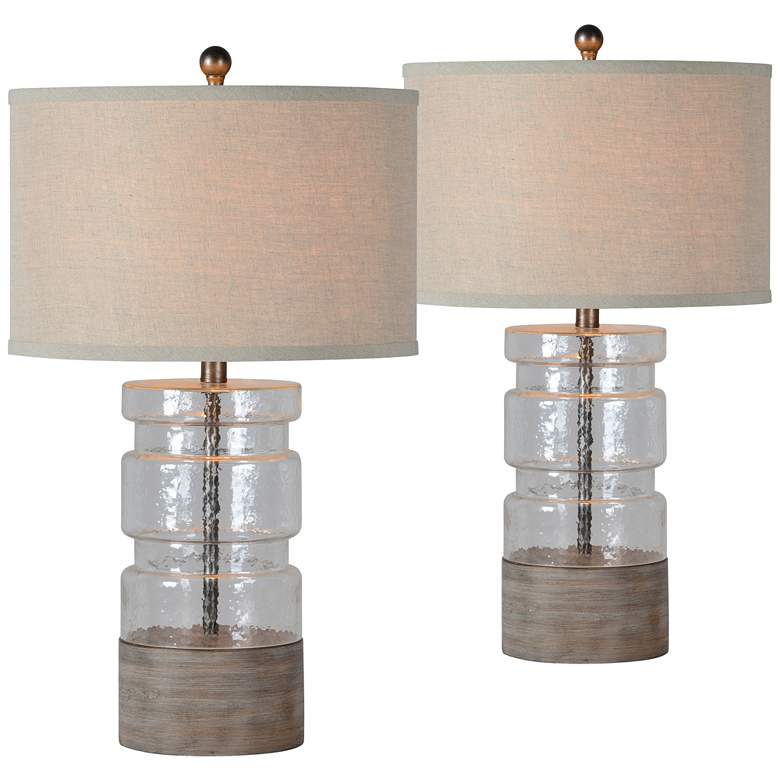 Image 1 Forty West Easton Weathered Wood-Look Table Lamps Set of 2