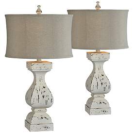 Image1 of Forty West Eloise Distressed White Table Lamps Set of 2