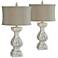 Forty West Eloise Distressed White Table Lamps Set of 2