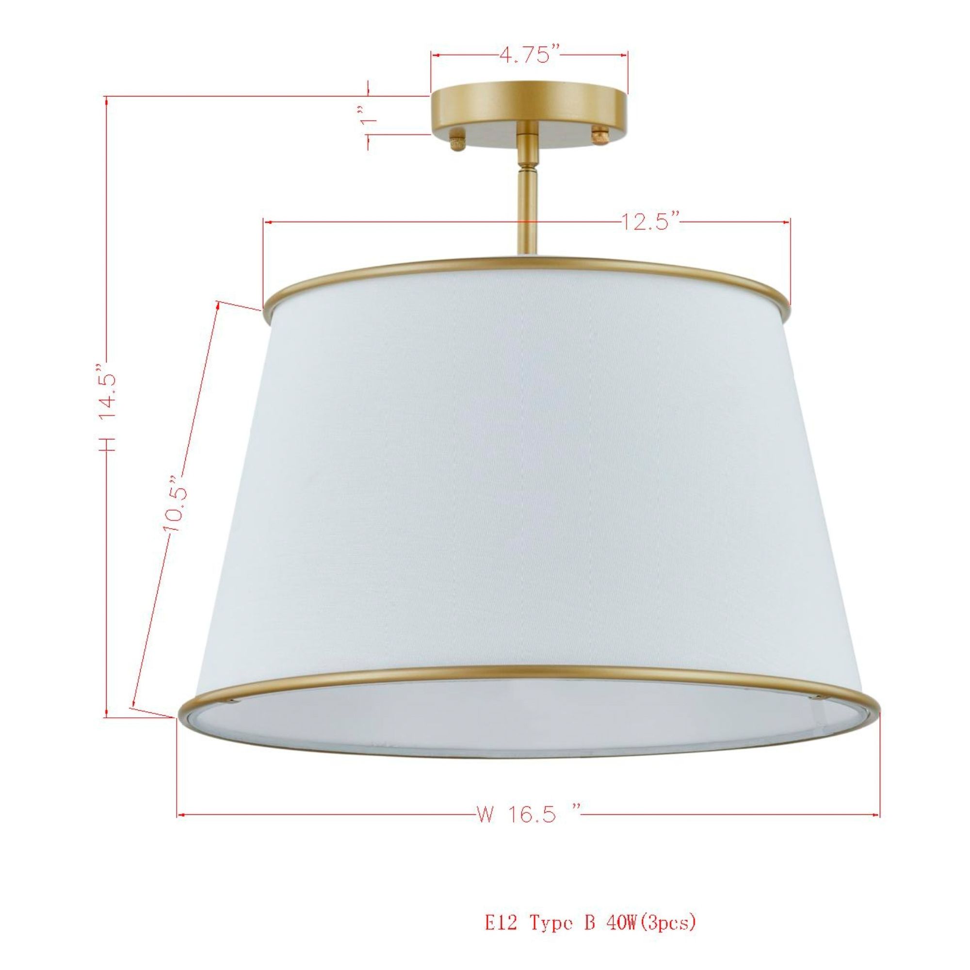 Image 4 Forty West Elsa 16.5x14.5" Semi-Flush more views