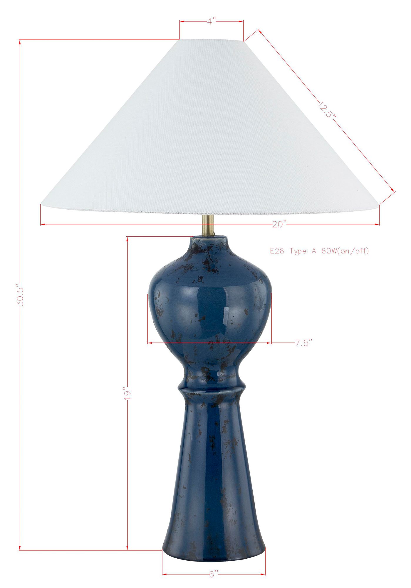 Image 3 Forty West Elsie 30.5" Cobalt Blue Ceramic Table Lamp more views