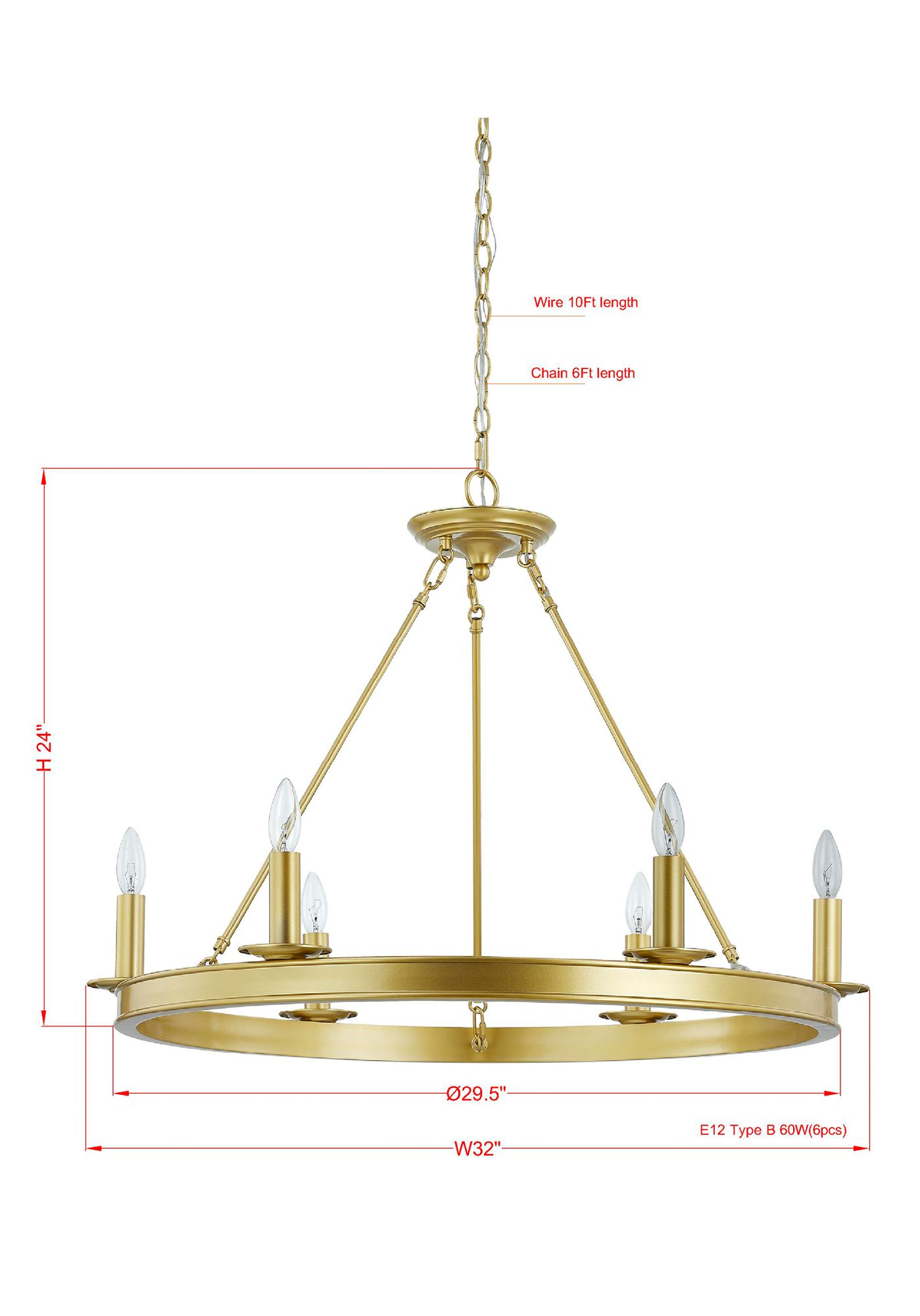 Image 3 Forty West Erin 32x24" Metal Chandelier more views