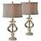 Forty West Eva Cottage White Table Lamps Set of 2