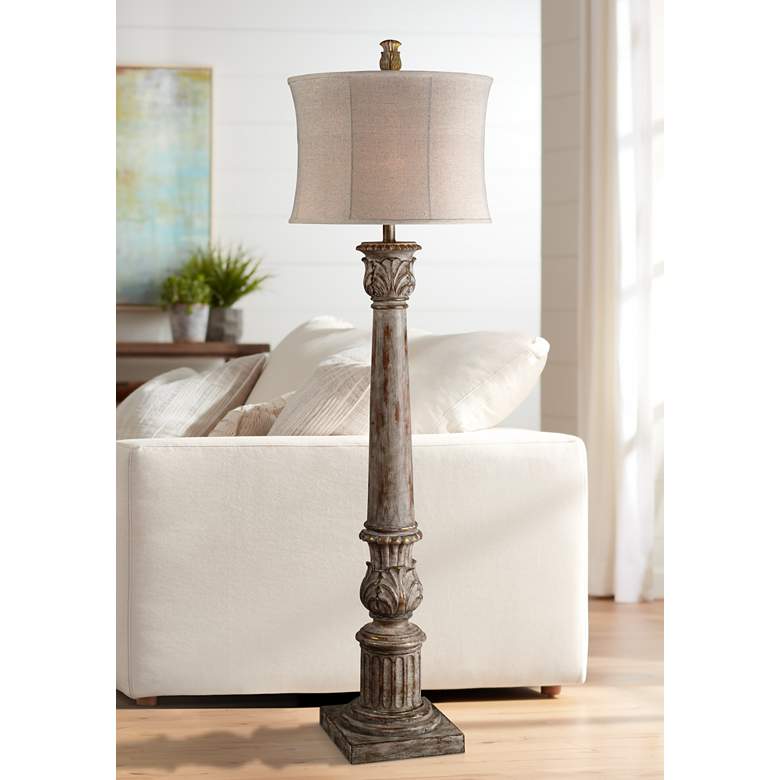 Image 1 Forty West Fallon Traditional Column Floor Lamp