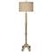Forty West Faulkner 63" High Cream Finish Faux Wood Floor Lamp