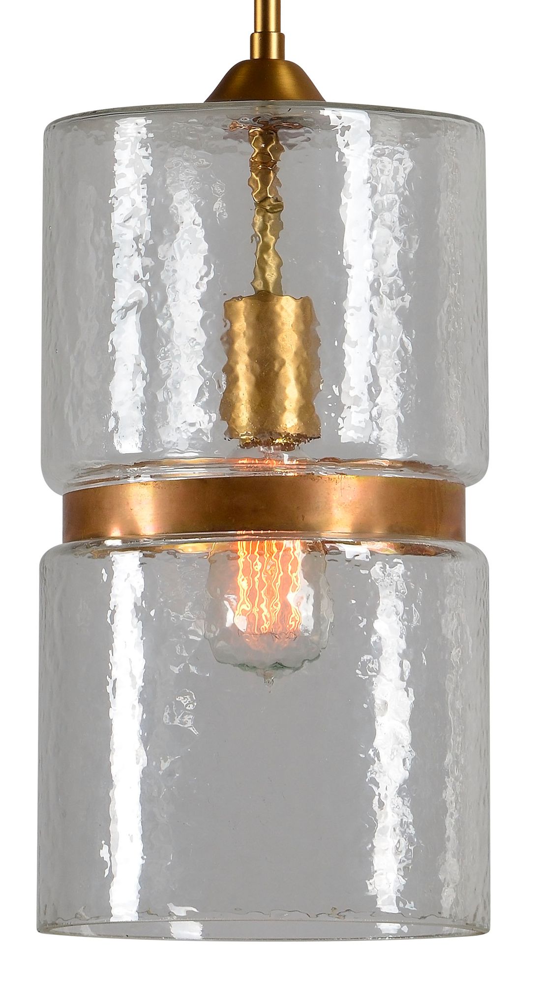 Image 2 Forty West Felix 7.5x15.5" Glass and Brass Pendant more views