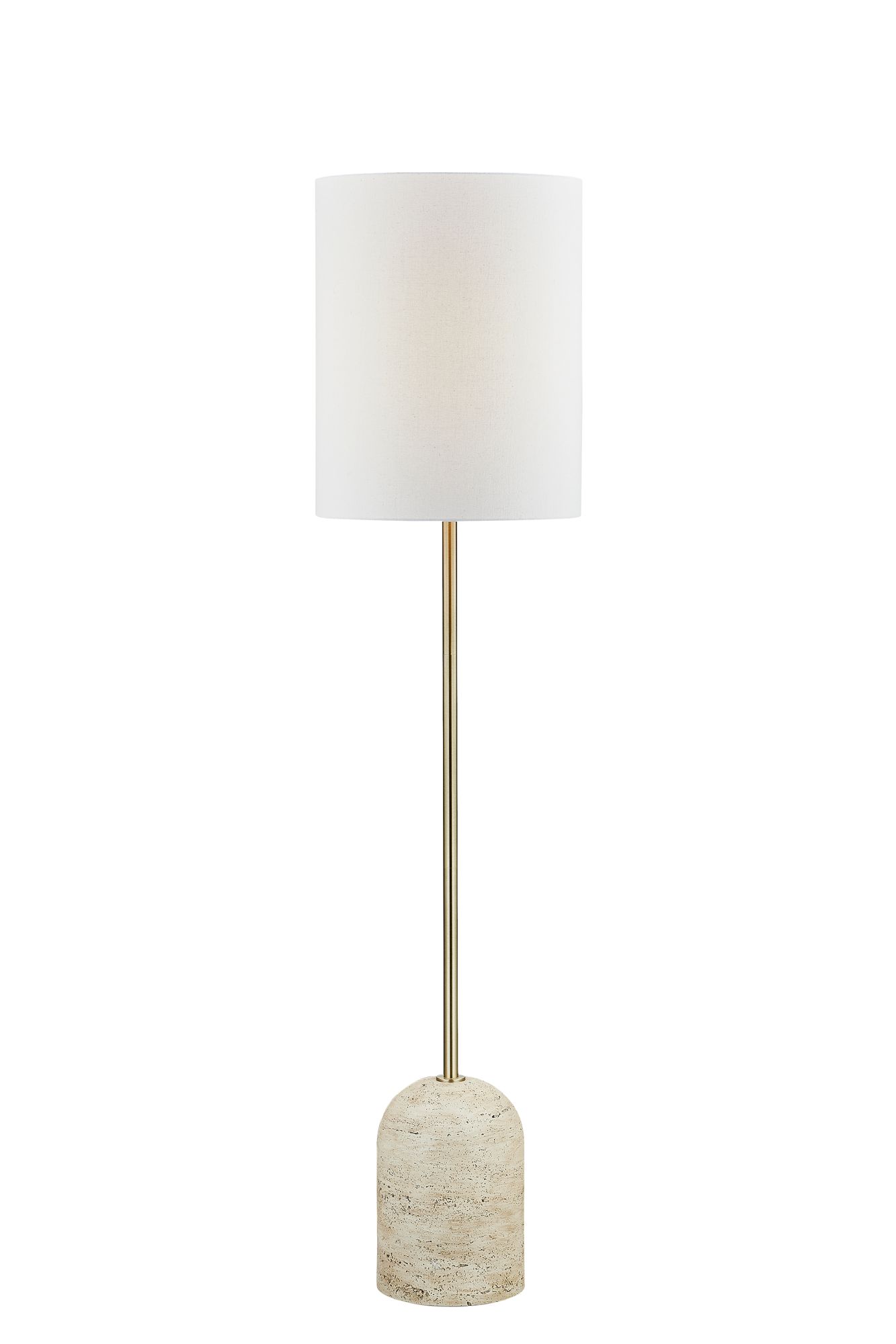 Image 2 Forty West Finley 64" Faux Travertine and Iron Floor Lamp more views