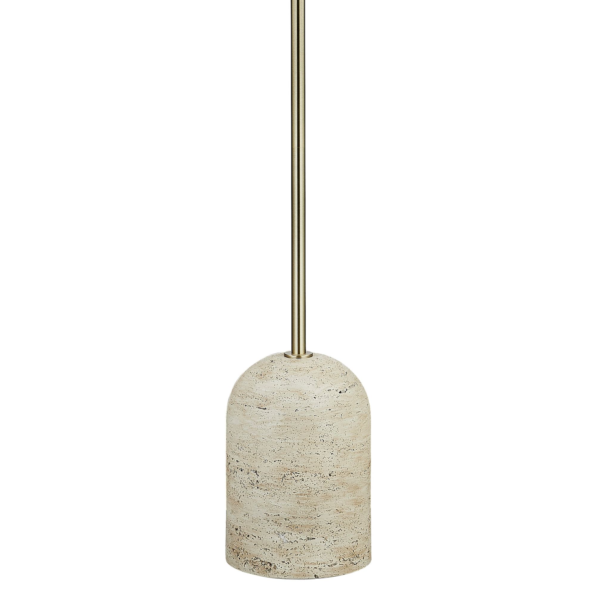 Image 5 Forty West Finley 64" Faux Travertine and Iron Floor Lamp more views