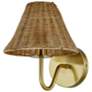 Forty West Finn 8x9.75" Metal Sconce with Rattan Shade