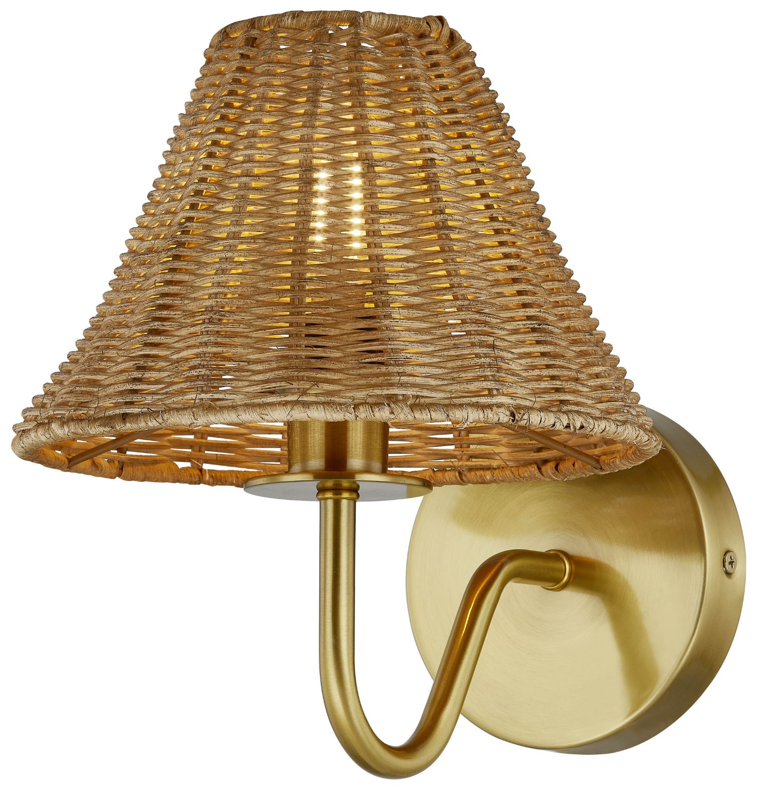 Image 2 Forty West Finn 8x9.75" Metal Sconce with Rattan Shade more views