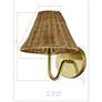 Forty West Finn 8x9.75" Metal Sconce with Rattan Shade