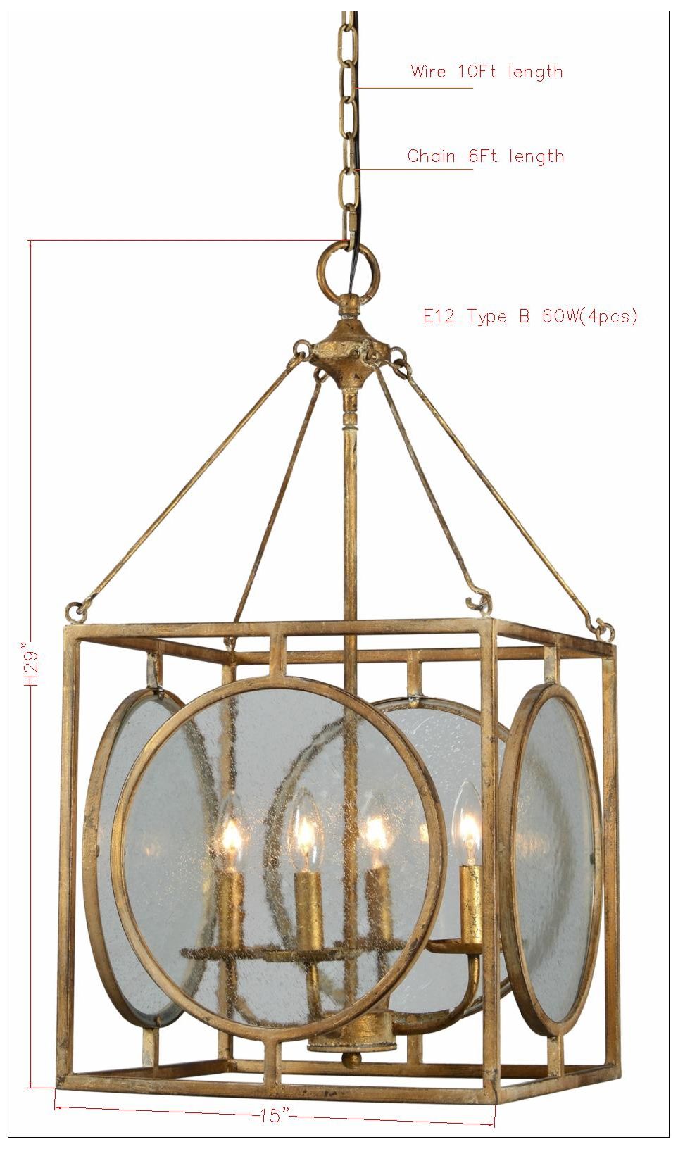 Image 3 Forty West Fleming 15x29" Metal and Glass Pendant more views