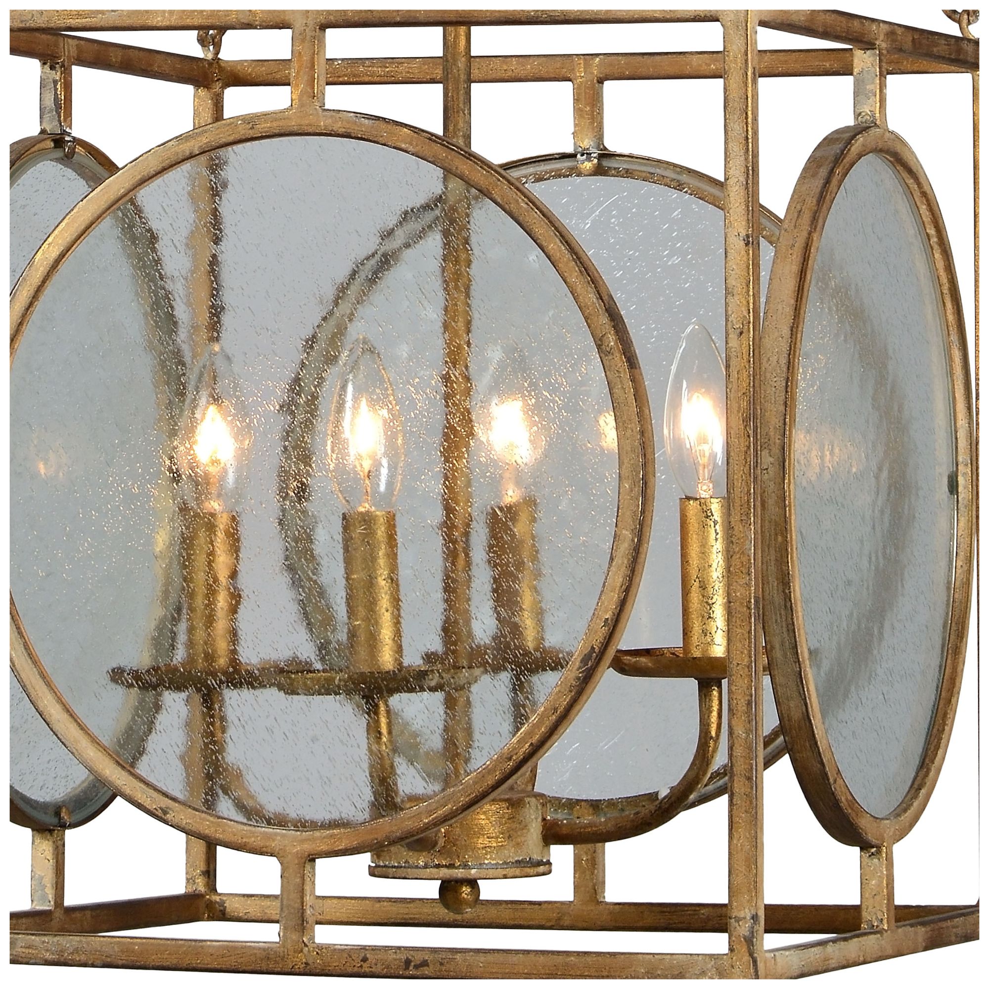 Image 4 Forty West Fleming 15x29" Metal and Glass Pendant more views