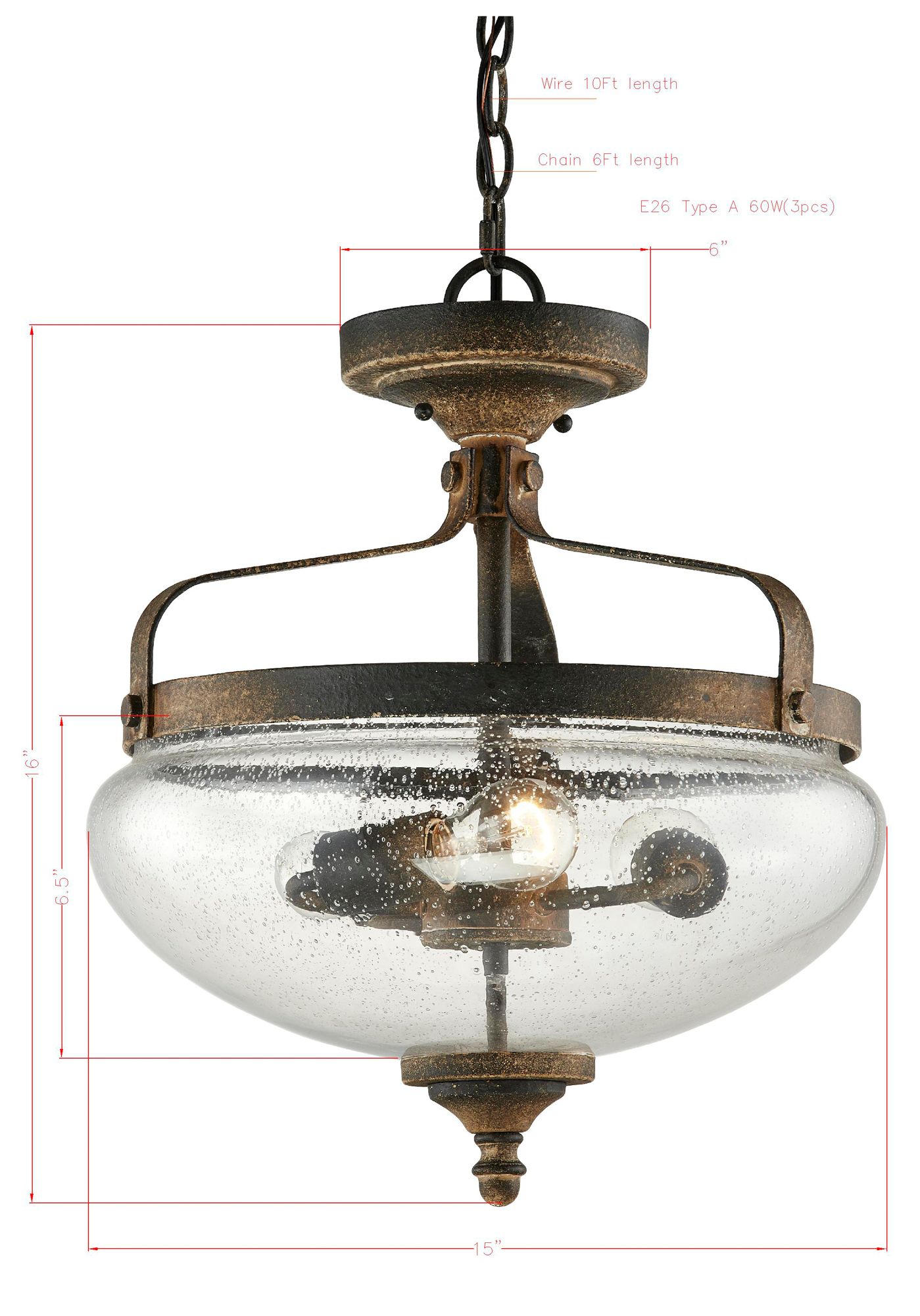 Image 4 Forty West Flynn 15x16" Metal and Glass Semi-Flush/Convertible more views