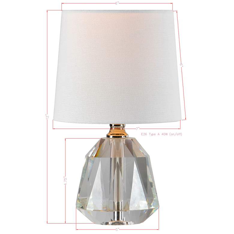 Image 4 Forty West Forty West Slade 12" Crystal Lamp more views