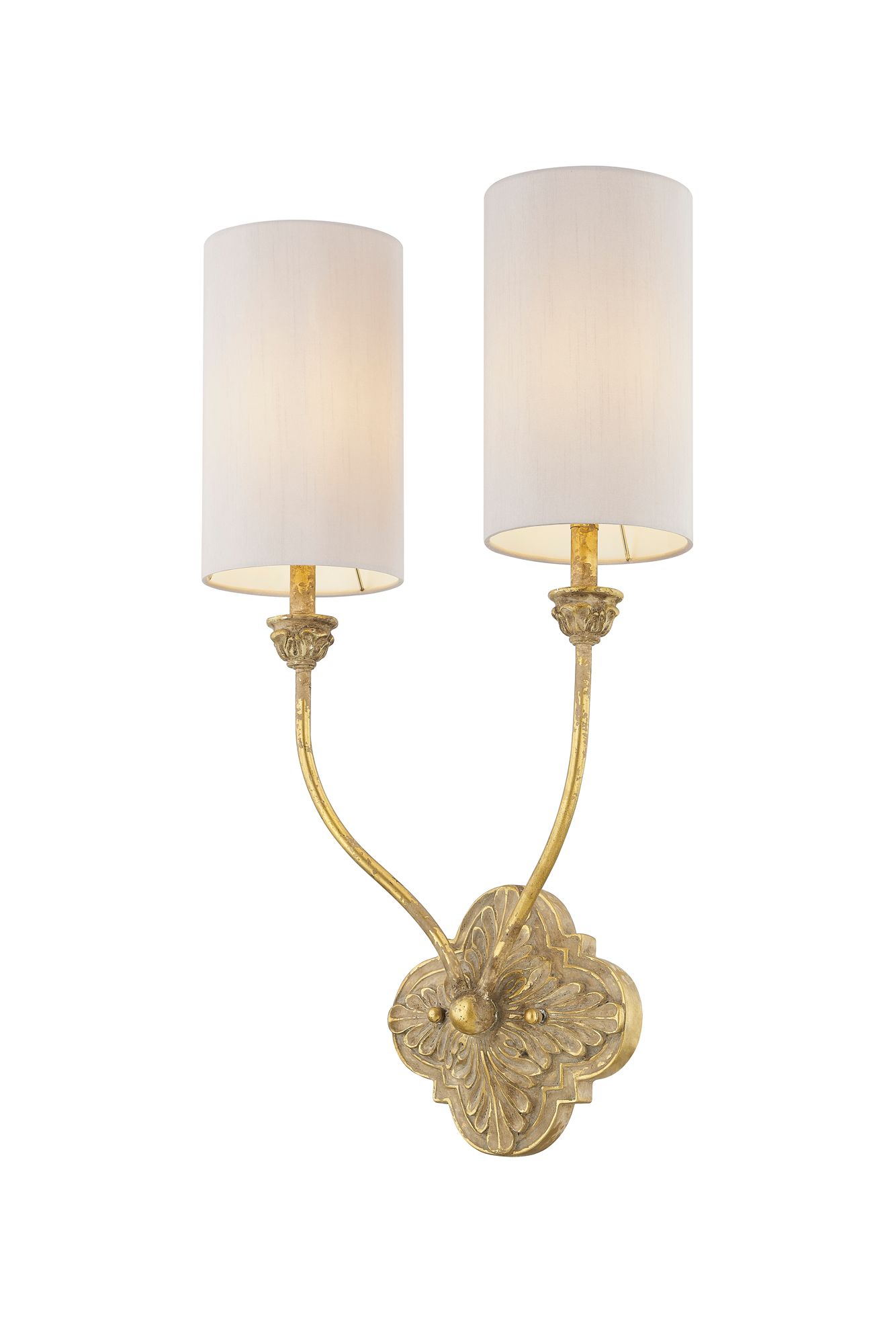 Image 2 Forty West Francesca 15x27.5" Antique Gold Plug-in Sconce more views