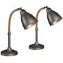 Forty West Gage 20 1/2" Raw Metal Desk Lamps Set of 2
