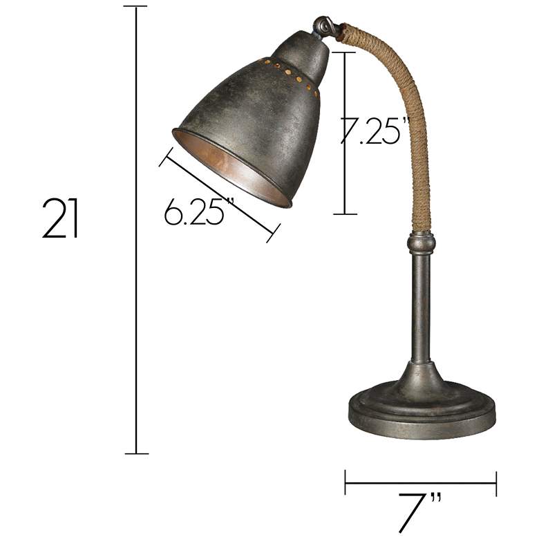Image 4 Forty West Gage 20 1/2 inch Raw Metal Desk Lamps Set of 2 more views