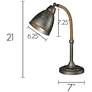 Forty West Gage 20 1/2" Raw Metal Desk Lamps Set of 2