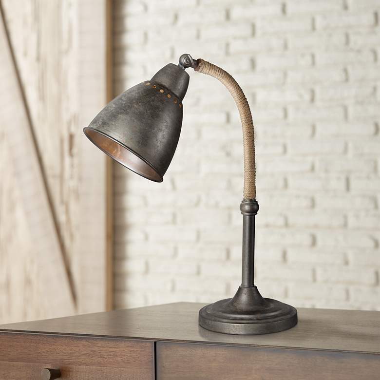 Image 1 Forty West Gage Industrial Raw Metal Adjustable Desk Lamp