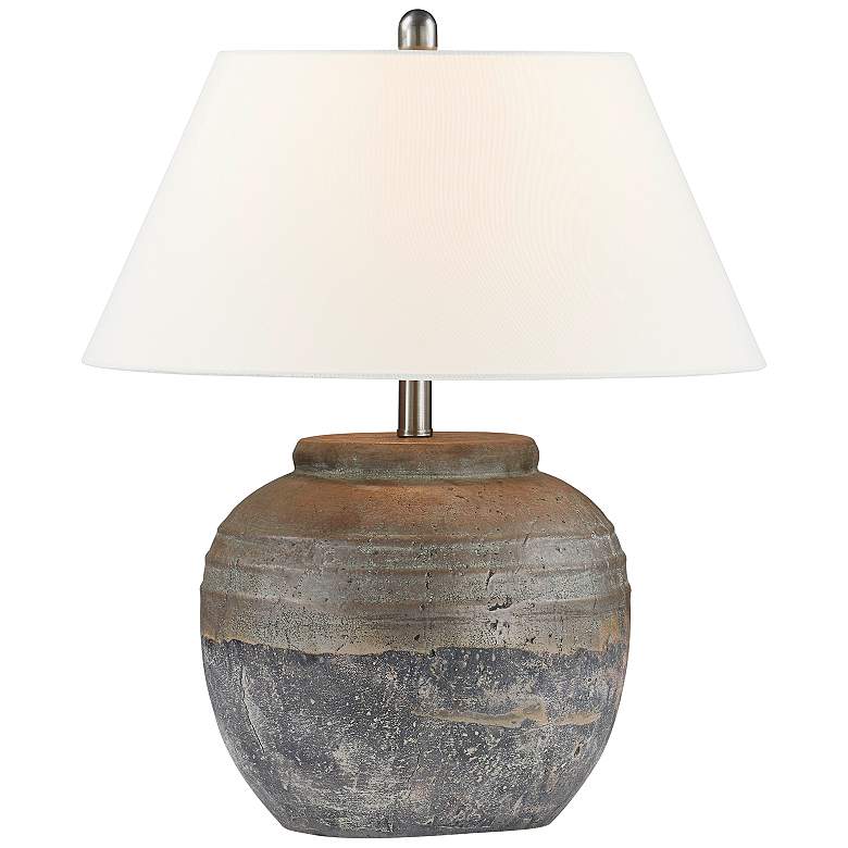Image 2 Forty West Garrison 23" Brown Ceramic Table Lamp