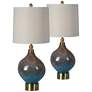 1_Forty West Gemma 33" Ombre Blue-Gray Glass Table Lamps Set of 2