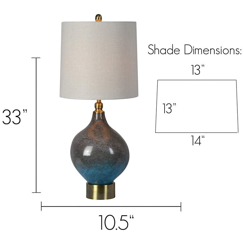 Image 4 Forty West Gemma 33" Ombre Blue-Gray Glass Table Lamps Set of 2 more views