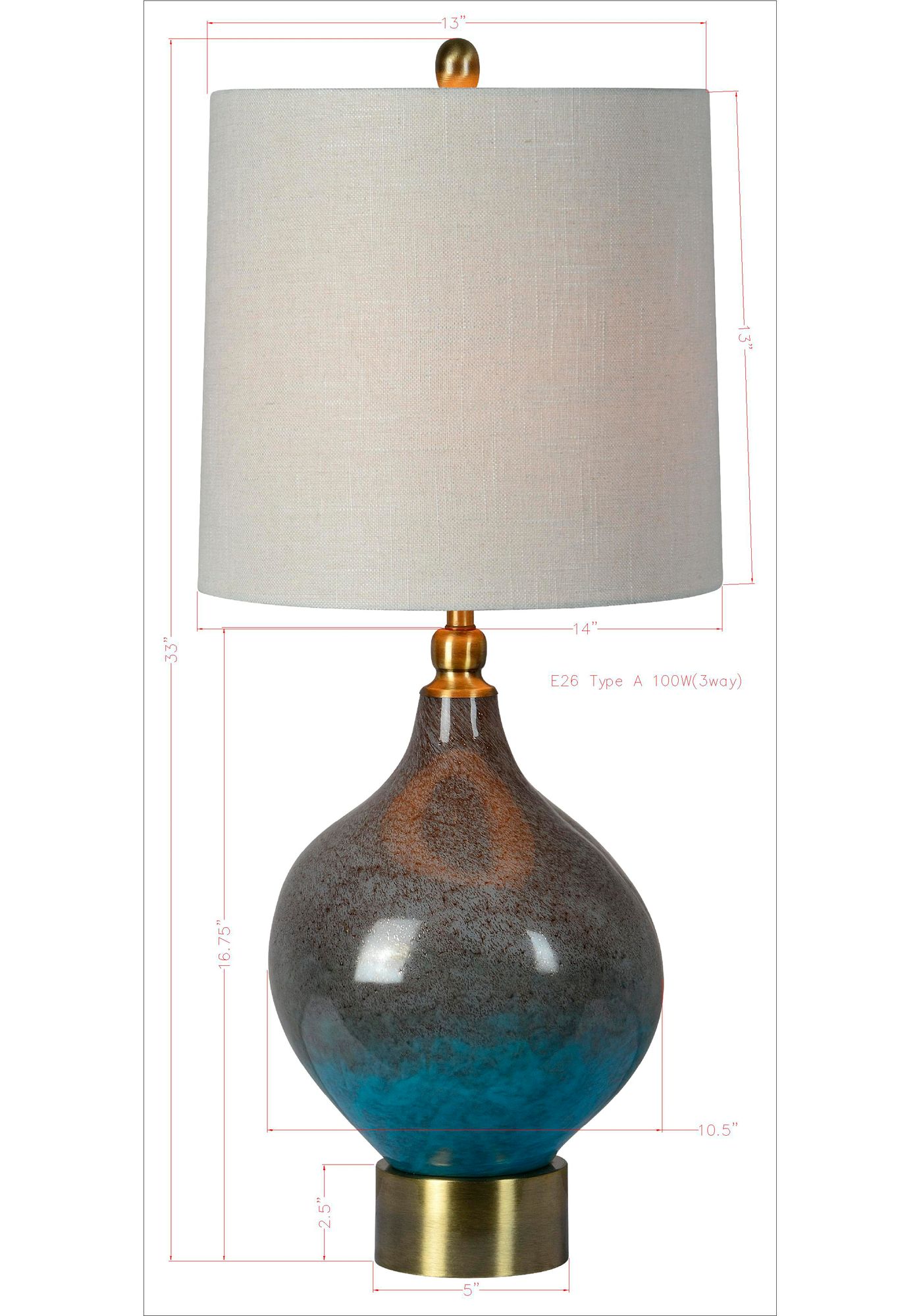 Image 6 Forty West Gemma 33" Ombre Blue-Gray Glass Table Lamps Set of 2 more views