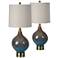 Forty West Gemma Ombre Blue-Gray Glass Table Lamps Set of 2