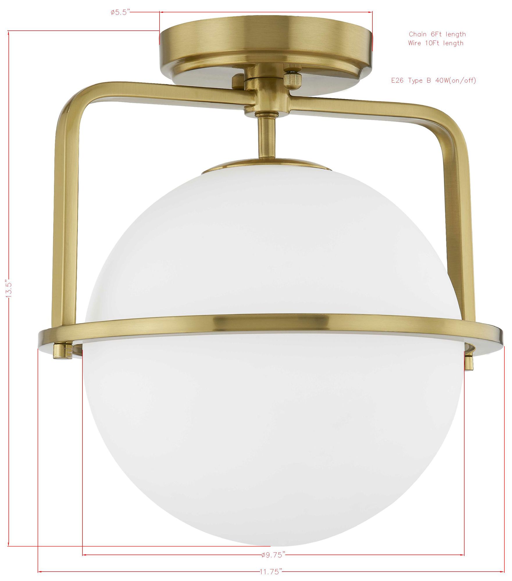 Image 3 Forty West Gigi 11.75x13.5" Metal and Glass Semi-Flush more views